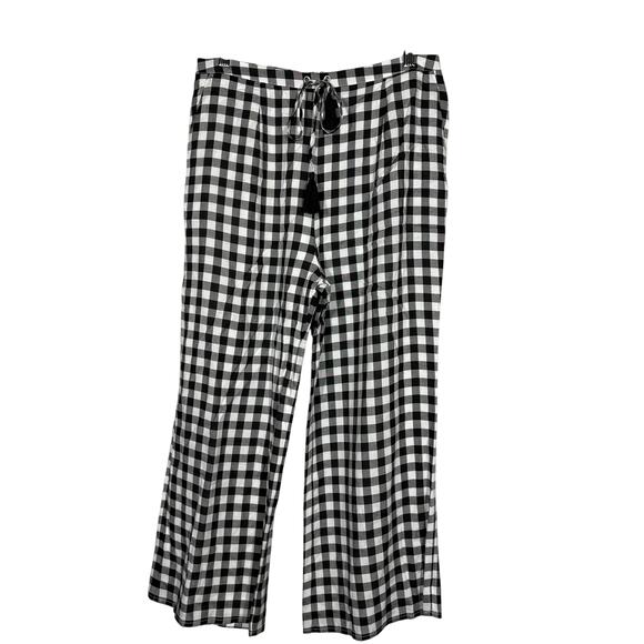 Majorelle x Revolve Checker Crop Pant Trouser Ankle Black White Back Zip - L - Picture 1 of 4